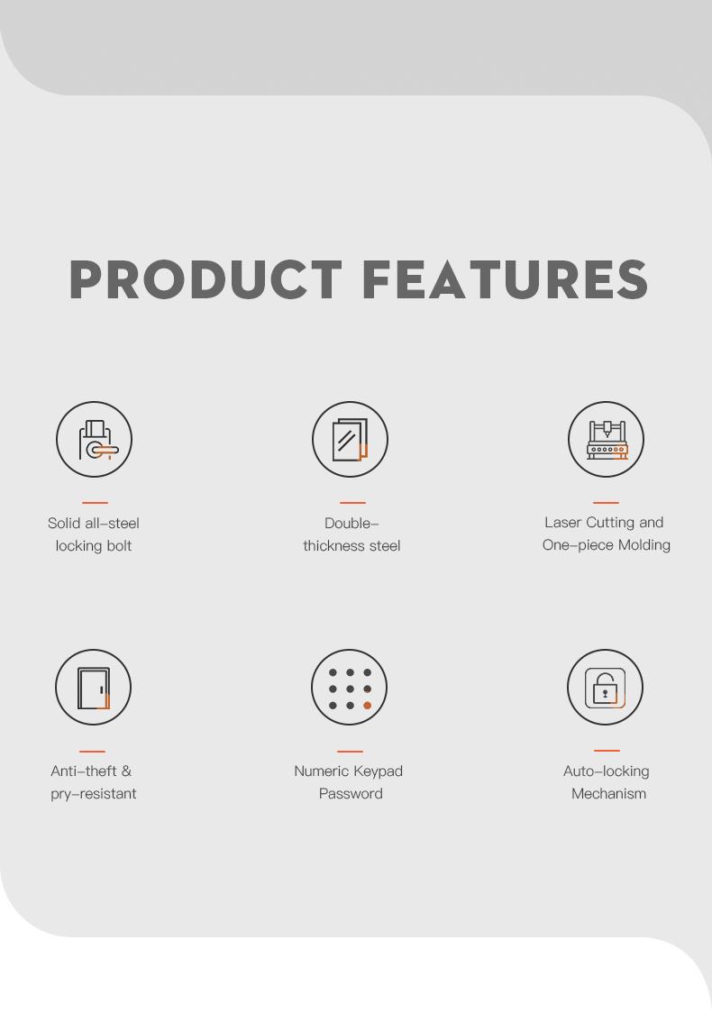 Electronic password Security Box， college dorm saferroomhome ，safe,storage,box office savings, anti-theft safes Mechanical safe box for money key lockbox safebox &mdash;&mdash;No batteries were provided