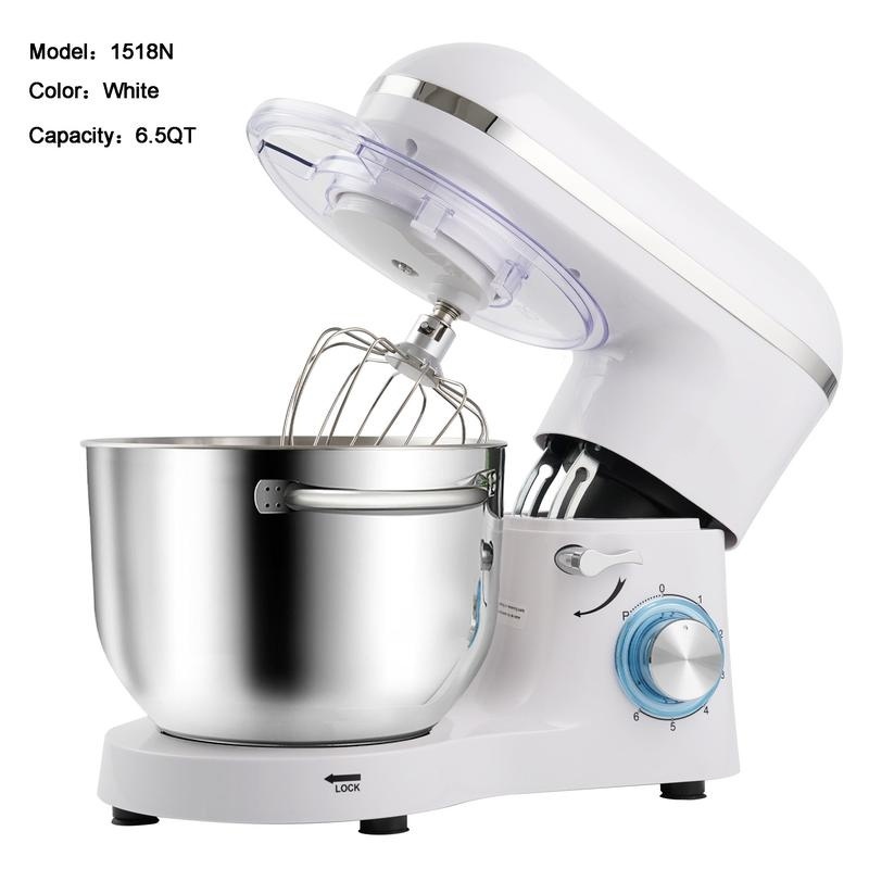 6.5QT Stand Mixer with Upgraded Motor | 6-Speed Tilt-Head Electric Food Mixer with Stainless Steel Bowl Dough Hook Whisk & Beater for Baking & Mixing Kitchen Appliances