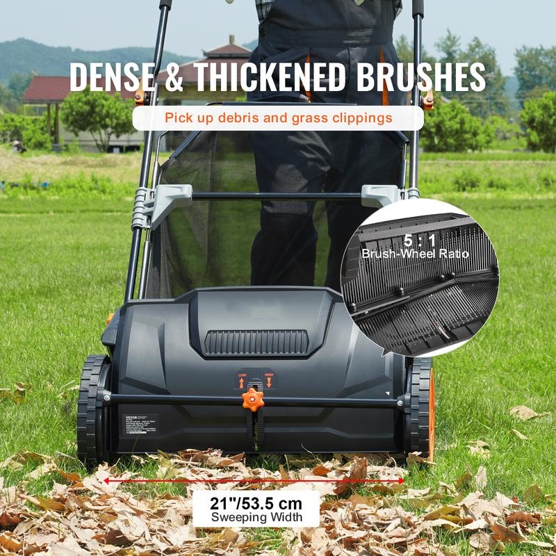 Manual Lawn Sweeper | Effortlessly Collect Grass Clippings & Leaves