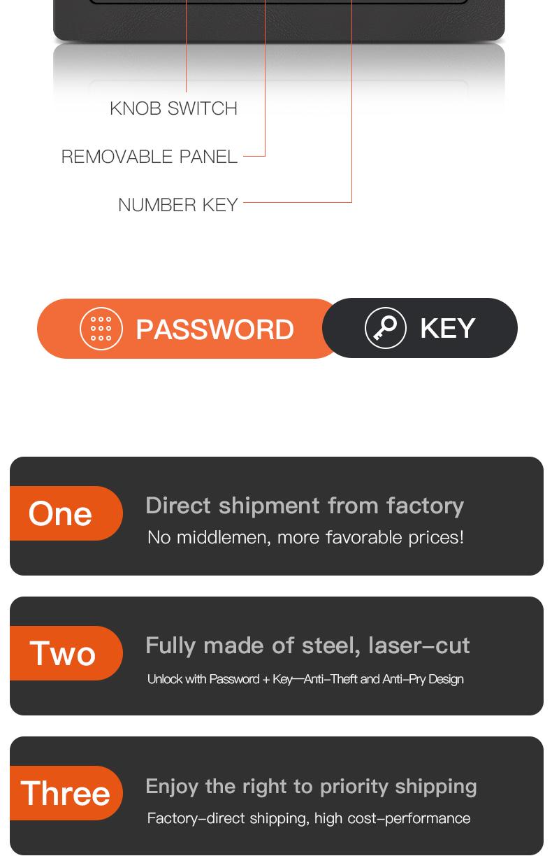 Electronic password Security Box， college dorm saferroomhome ，safe,storage,box office savings, anti-theft safes Mechanical safe box for money key lockbox safebox &mdash;&mdash;No batteries were provided