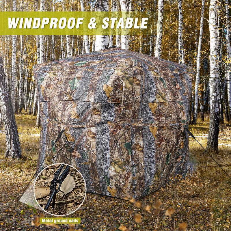 Hunting Blind 270°/360° See Through Ground Blinds with Silent Windows Carry Bag, Two Size Option Portable Hunting Tent for Deer Duck Turkey