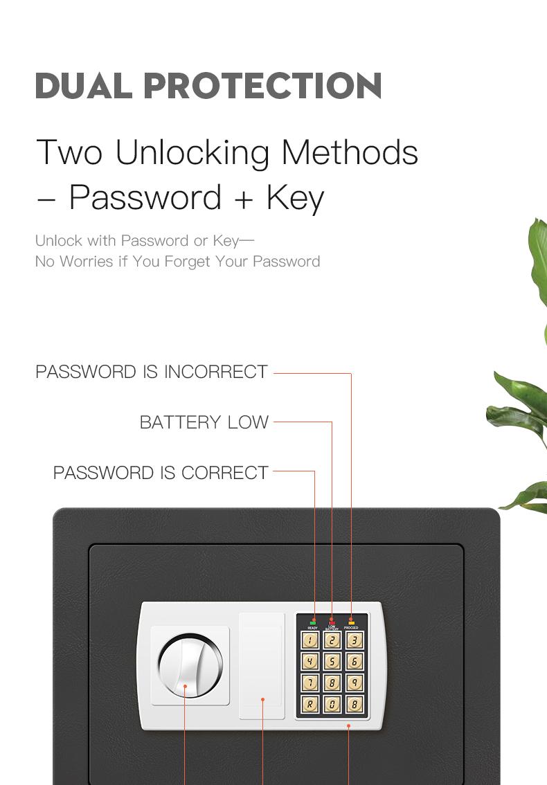 Electronic password Security Box， college dorm saferroomhome ，safe,storage,box office savings, anti-theft safes Mechanical safe box for money key lockbox safebox &mdash;&mdash;No batteries were provided