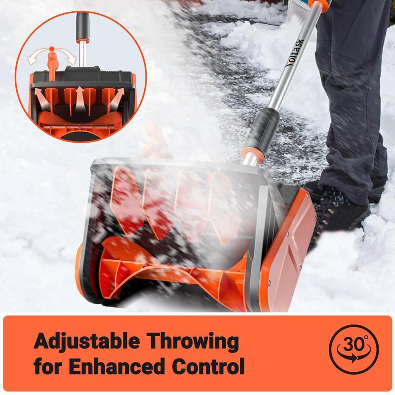 Cordless Snow Shovel 24V 13-Inch 4-Ah Battery Snow Blower with Directional Plate Adjustable Front Handle Quick Charger Included