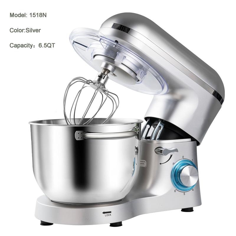 6.5QT Stand Mixer with Upgraded Motor | 6-Speed Tilt-Head Electric Food Mixer with Stainless Steel Bowl Dough Hook Whisk & Beater for Baking & Mixing Kitchen Appliances