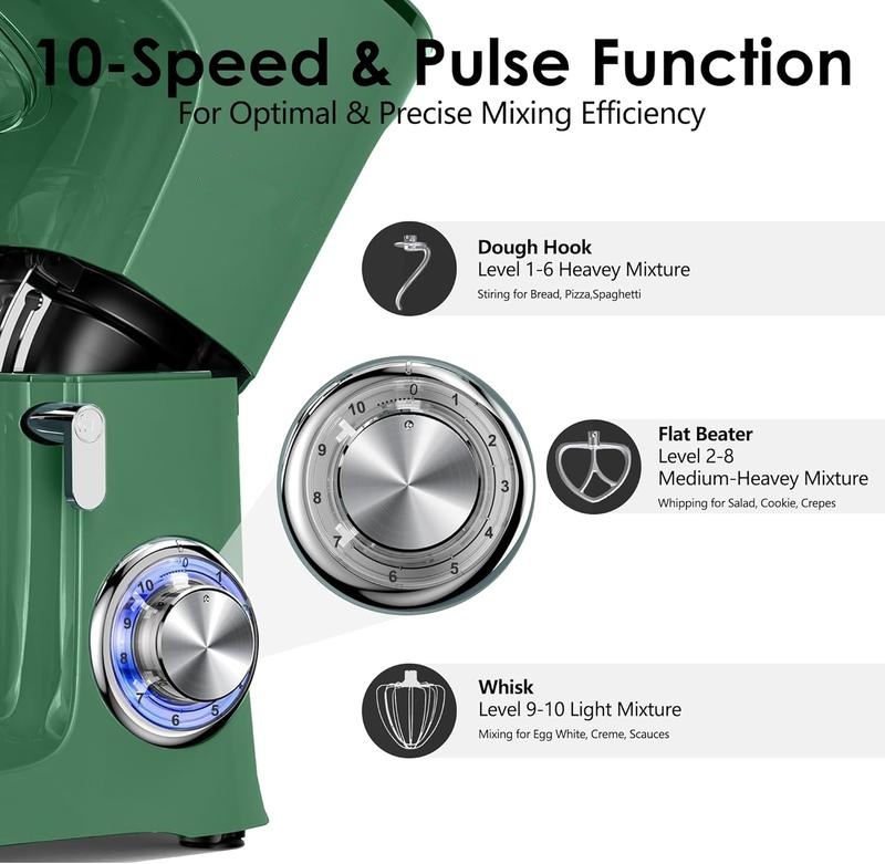 Stand Mixer 8.5QT | 900W 10-Speed Kitchen Mixer for Baking, Dough, Cookies & Everyday Cooking | Best Holiday Gift