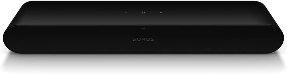 Sonos Ray Soundbar - All-in-one compact and sleek soundbar with Blockbuster sound for movies, gaming and wifi music streaming, compatible App and Apple AirPlay, in black-Spaceano