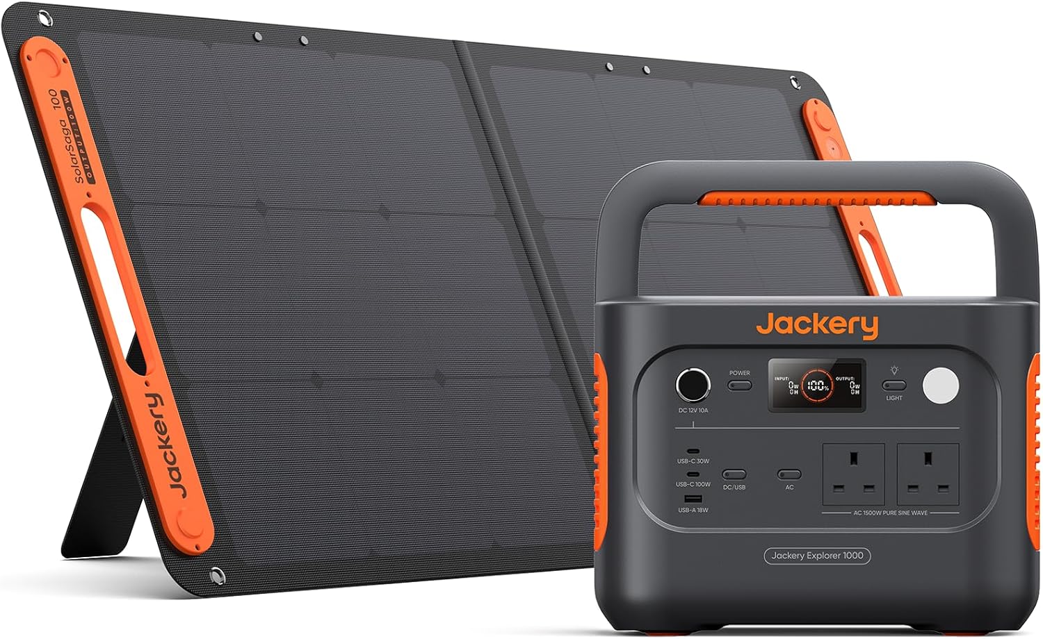 Jackery Explorer 1000 v2+ 100W Solar Panel Portable Power Station 2024 New ,1070Wh LiFePO4 Battery,1500W AC 100W USB-C Output, 1 Hr Fast Charge, Solar Generator for Outdoor Camping,Off-grid Living,RV-Spaceano