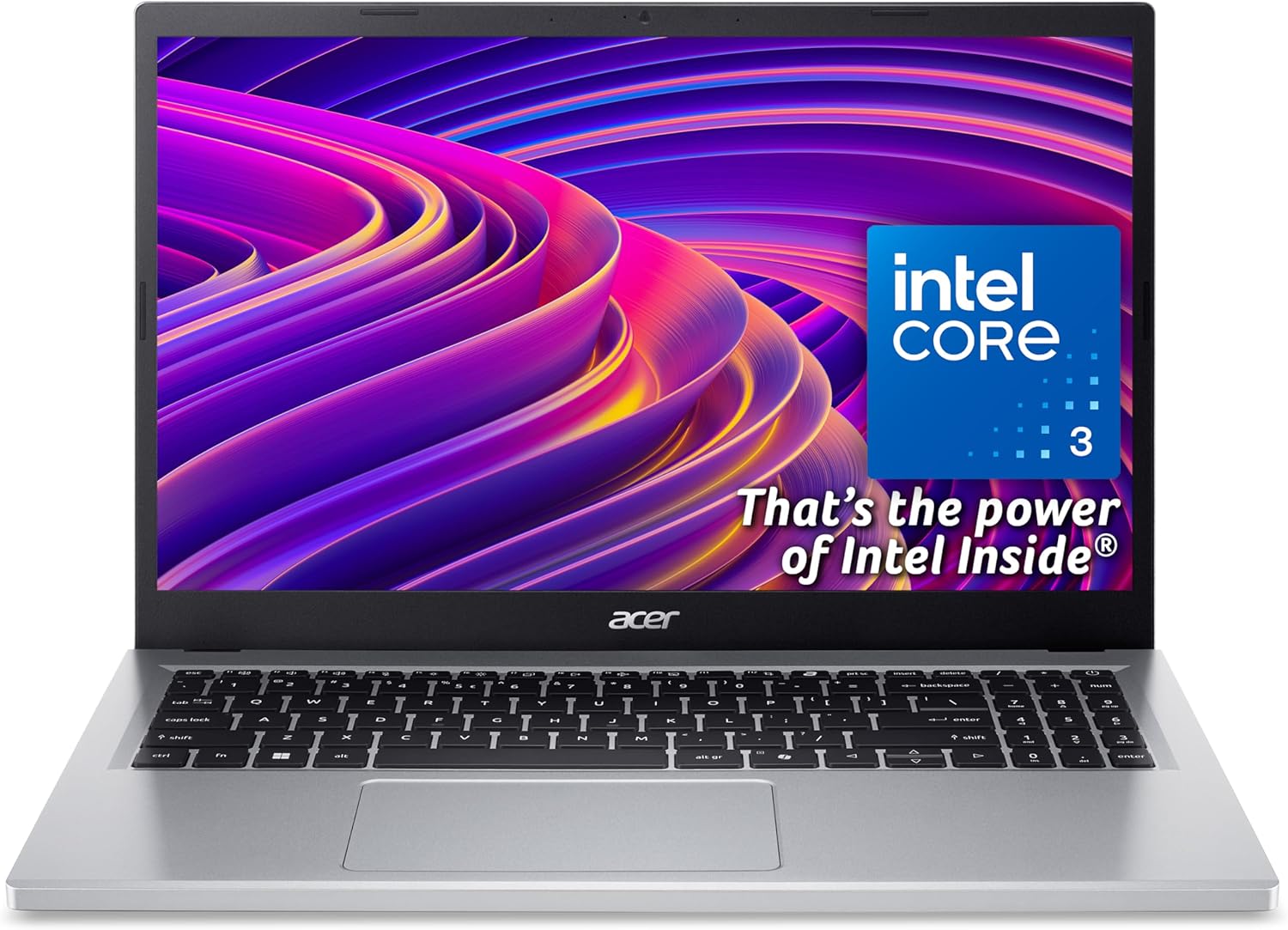 acer Aspire Go 15 AG15-32P Laptop - Intel Core 3 N355, 8GB, 256GB SSD, Integrated Graphics, 15.6 inch Full HD, Windows 11, Silver-Spaceano