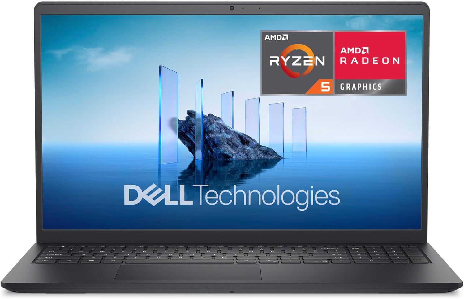 Dell 15 Laptop DC15255 15.6 inch FHD  1920 x 1080 120Hz, AMD Ryzen 5 7520U Processor, Radeon 610M Graphics, 8GB LPDDR5 RAM, 512GB SSD, Windows 11 Home, Carbon Black-Spaceano