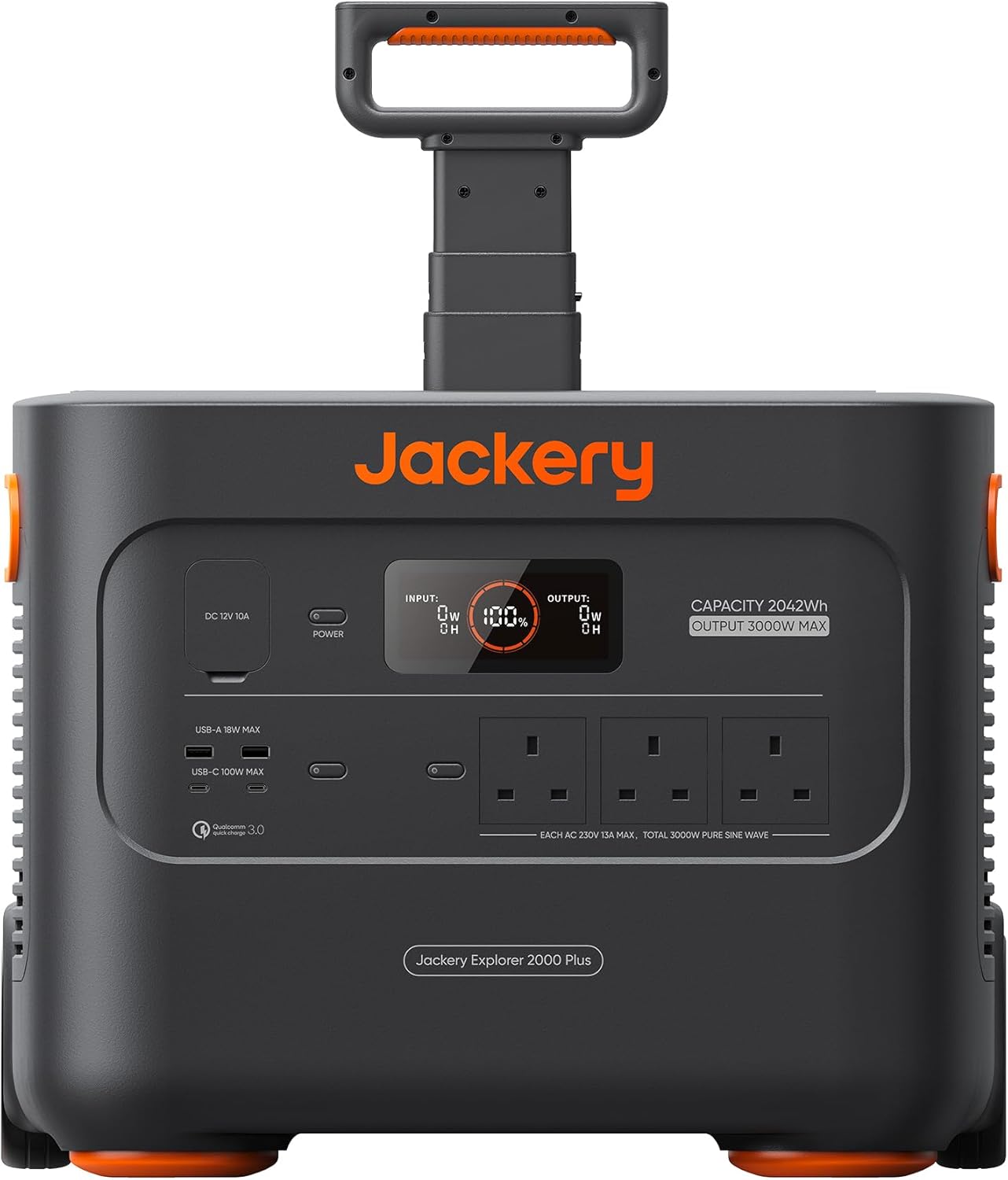 Jackery Portable Power Station Explorer 2000 Plus with 2042.8Wh LiFePO4 Battery 3000W Output, Expandable to 12kWh 3000W, Compatible with Solar Panel for Outdoor RV Camping and Emergency-Spaceano
