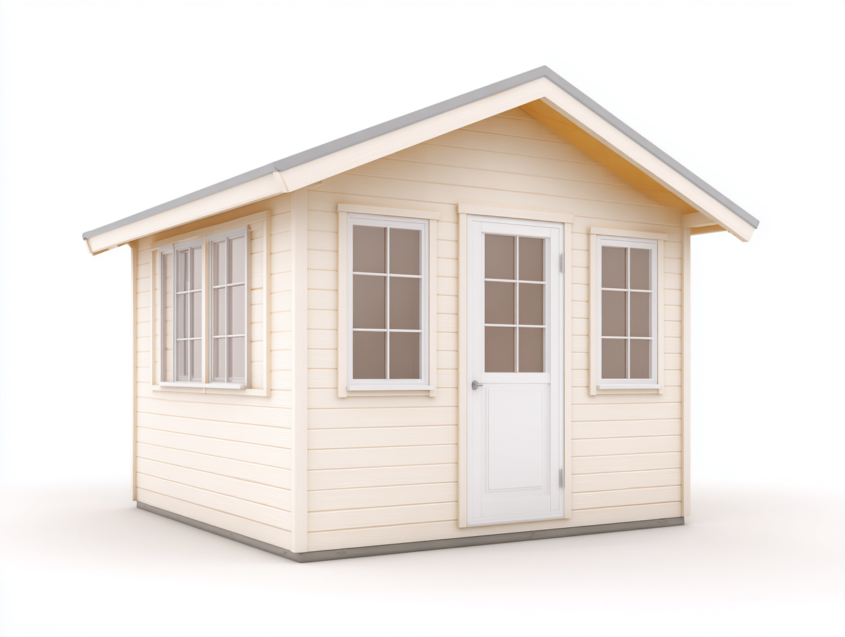 Garden Storage Shed outdoor 220x200x215 cm - light wood - gable roof windowed design