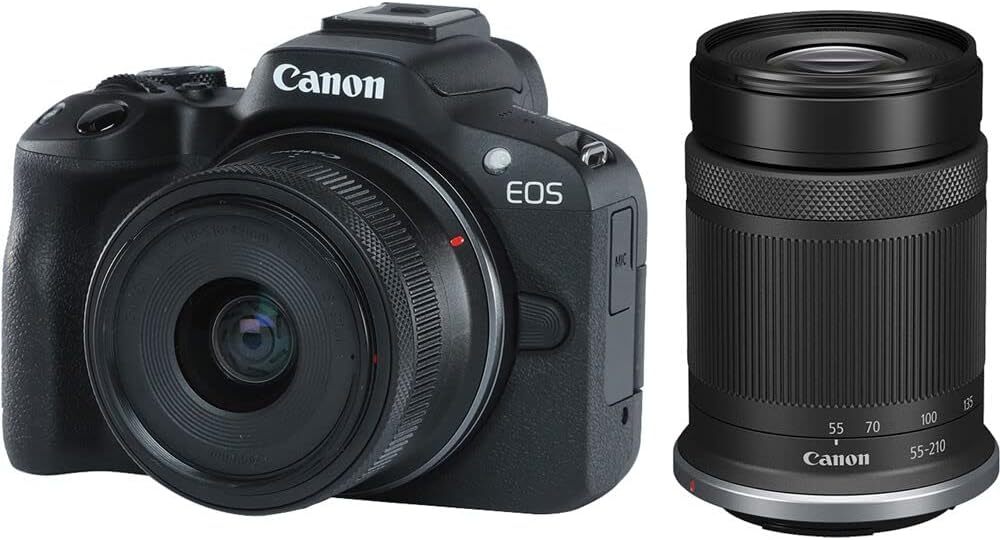 Canon Digital Camera EOS R50 RF-S18-45mm is STM + RF-S55-210mm is STM Kit-Spaceano