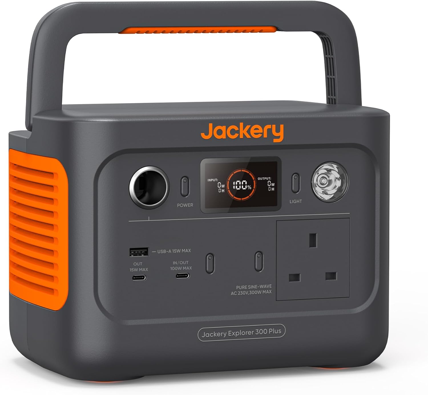 Jackery Explorer 300 Plus, 288Wh Portable power station with LiFePO4 Battery 300W Output, 3.75KG Backup Battery for Outdoors Camping RV Emergencies-Spaceano