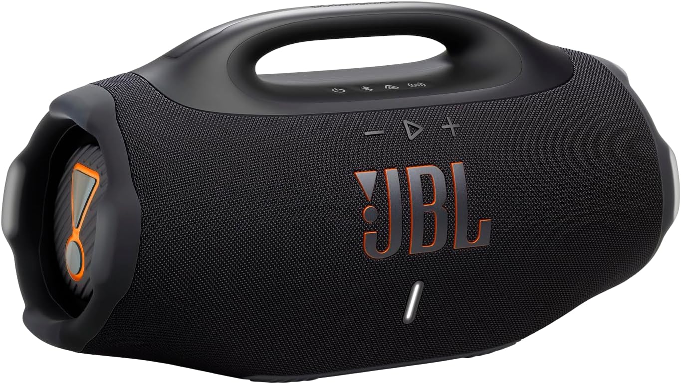 JBL Boombox 4, Portable Bluetooth Speaker, JBL Pro Sound with AI Sound Boost, IP68 Waterproof Dustproof, Up to 34H Playtime, Auracast Multi-Speaker Connection, Two Bass Boost Settings, Black-Spaceano