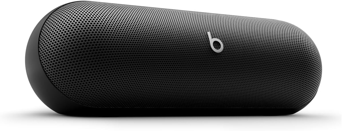 Beats Pill  Latest release -Portable Bluetooth Speaker, Up to 24H Battery Life, Water Resistant, Bluetooth, Apple and Android Compatible, Seriously loud sound for home, outdoor and travel- Matte Black-Spaceano