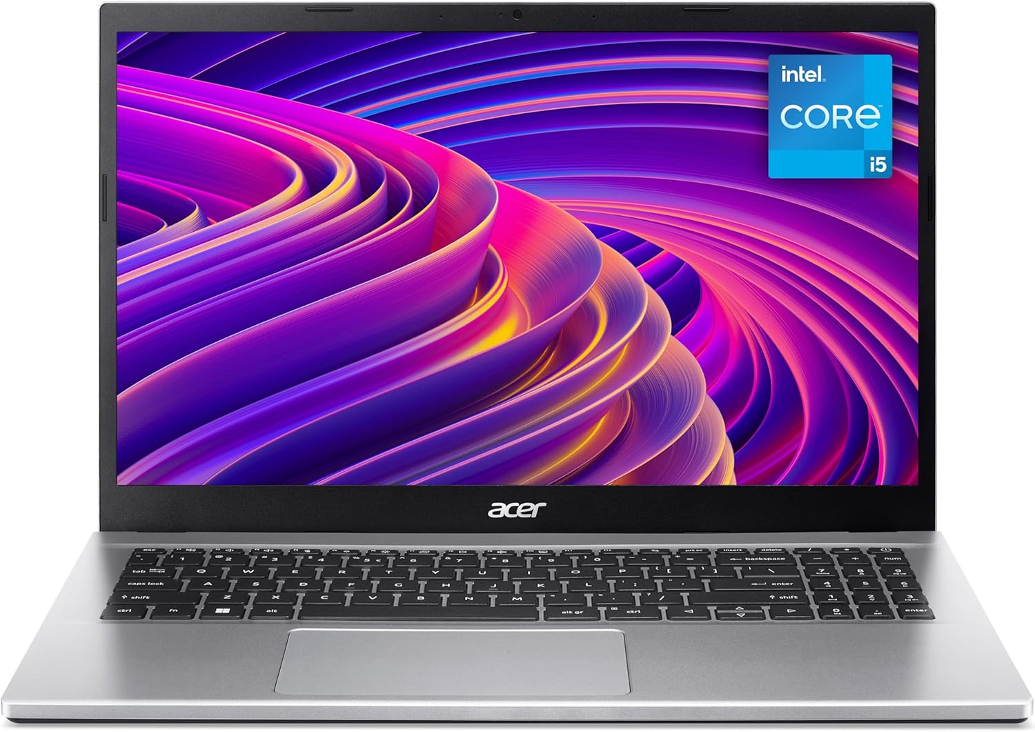 acer Aspire 3 A315-59 Laptop - Intel Core i5-1235U, 8GB, 256GB SSD, Integrated Graphics, 15.6 inch Full HD, Windows 11, Silver-Spaceano