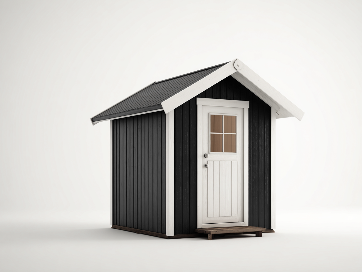 Garden Storage Shed outdoor 120x100x160 cm - black/white - compact pitched roof design