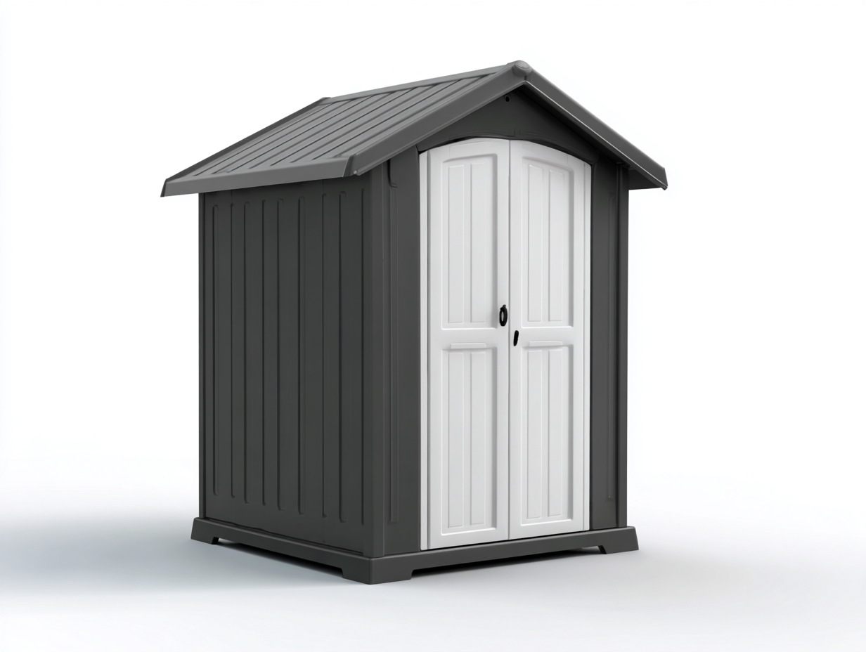 Garden Storage Shed outdoor 130x95x195 cm - dark gray and white - compact double door design