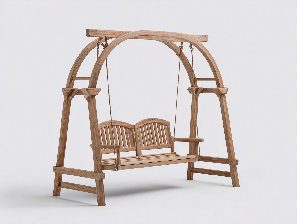 Dondolo da giardino-legno massello-196x128x182 cm-naturale-moderno-Graceuse