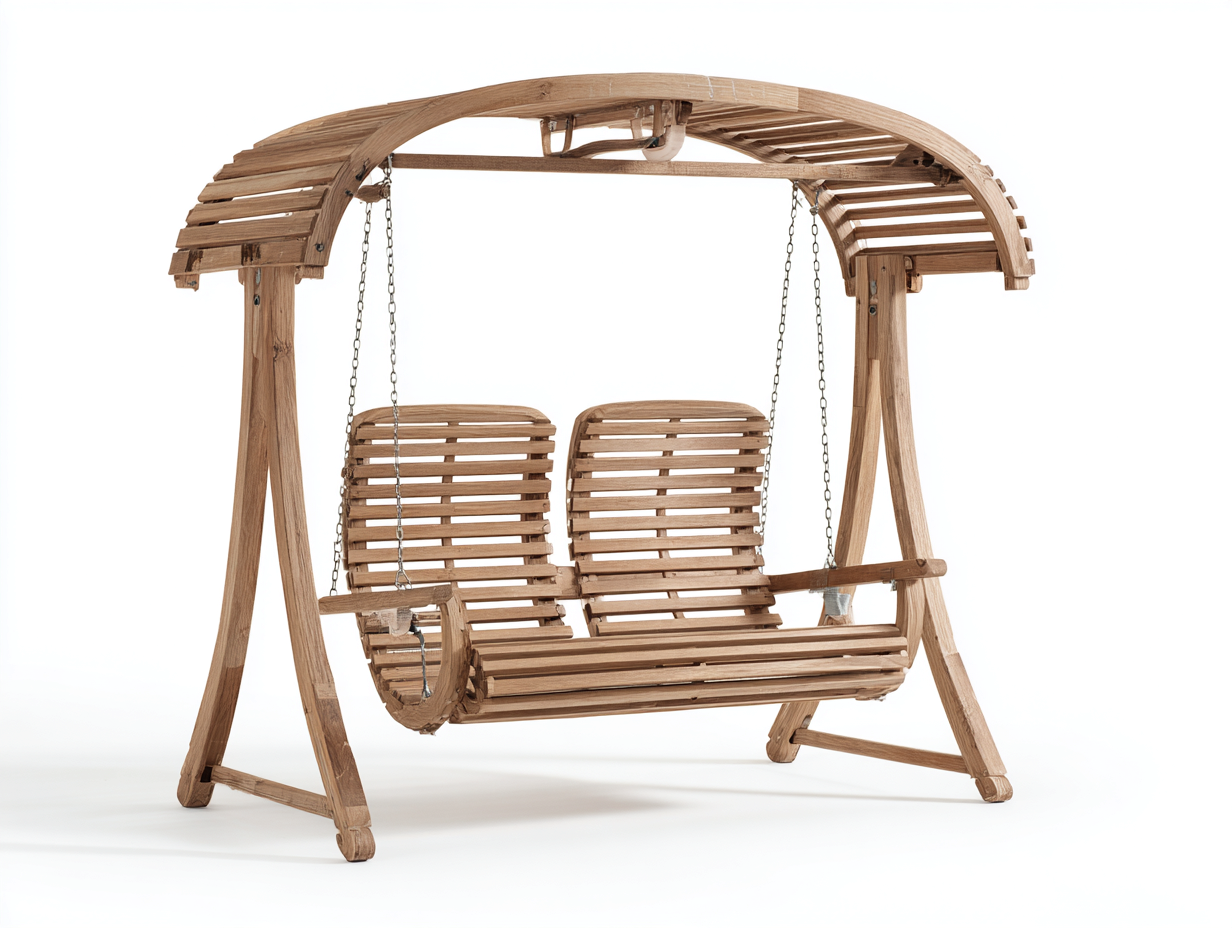 Dondolo da giardino-legno massello-200x130x185 cm-naturale-moderno-Graceuse