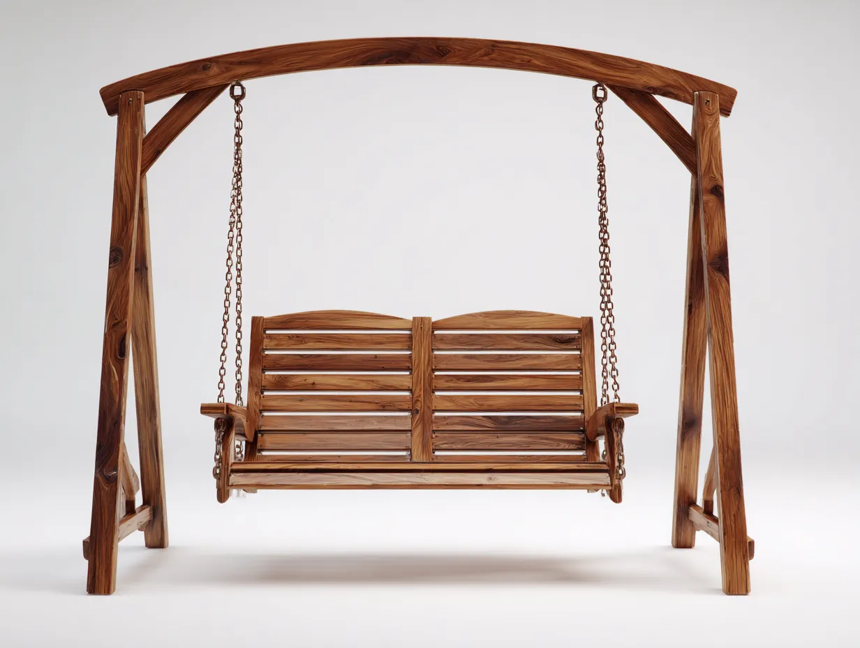 Dondolo da giardino-legno massello-192x124x178 cm-marrone-classico-Graceuse