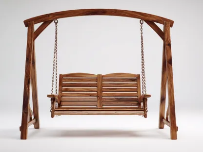 Dondolo da giardino-legno massello-192x124x178 cm-marrone-classico-Graceuse