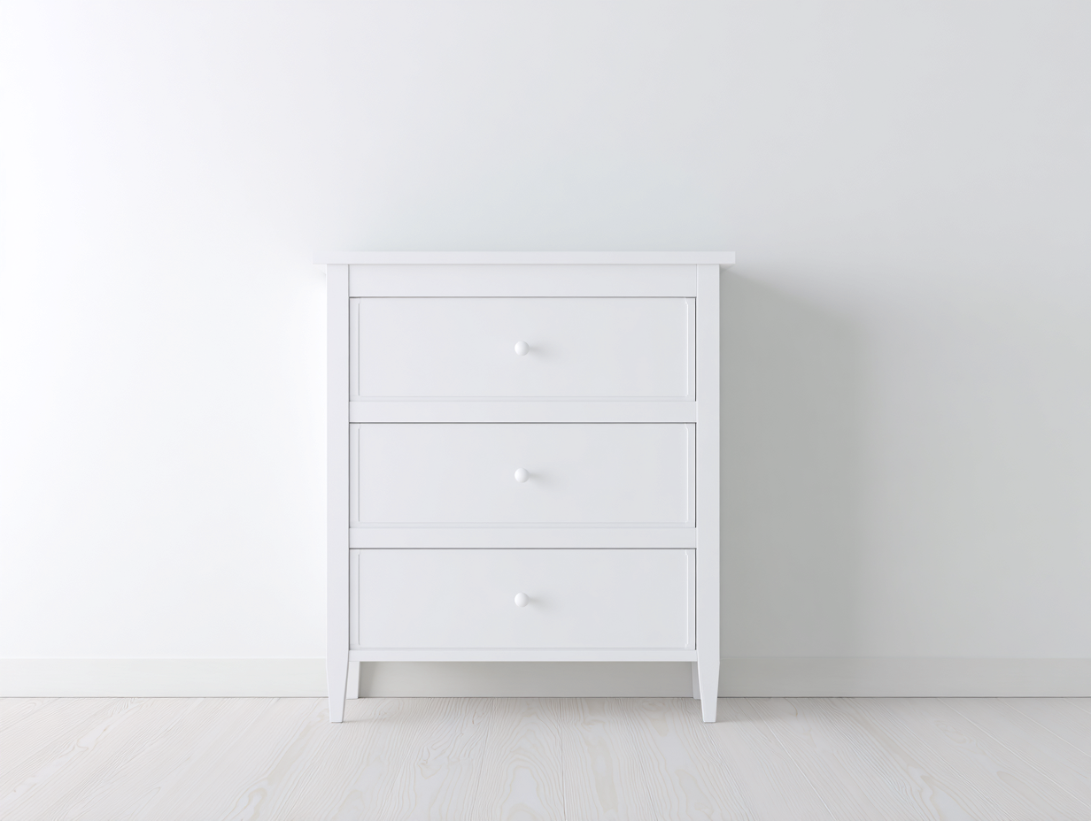 Cassettiera - legno - 90x39x86 cm - bianco - stile classico-Graceuse