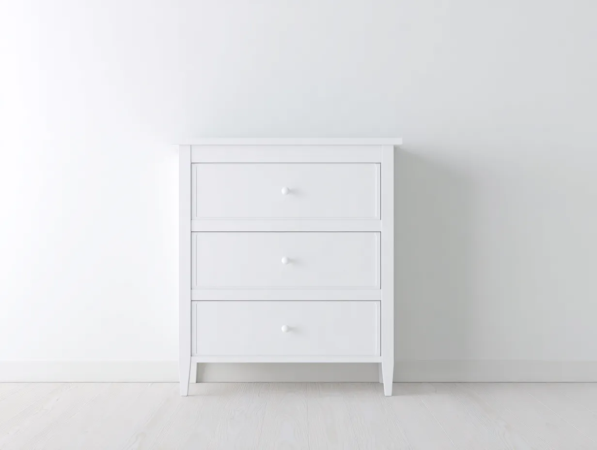 Cassettiera - legno - 90x39x86 cm - bianco - stile classico-Graceuse