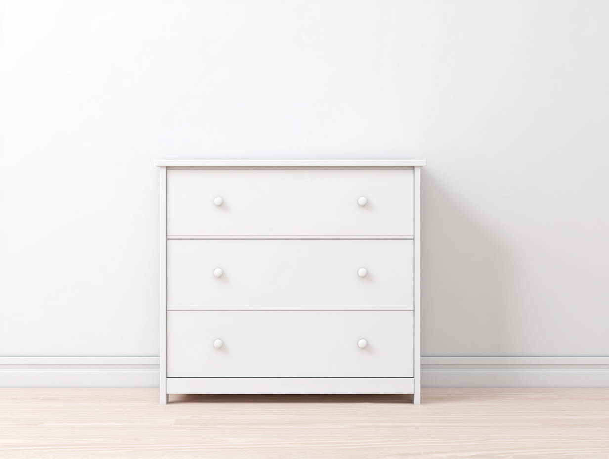 Cassettiera - legno - 100x45x80 cm - bianco - stile moderno-Graceuse