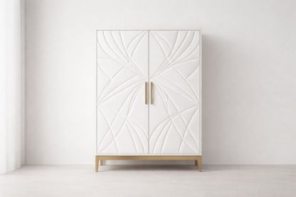Two-Door Storage Cabinet with Geometric Pattern