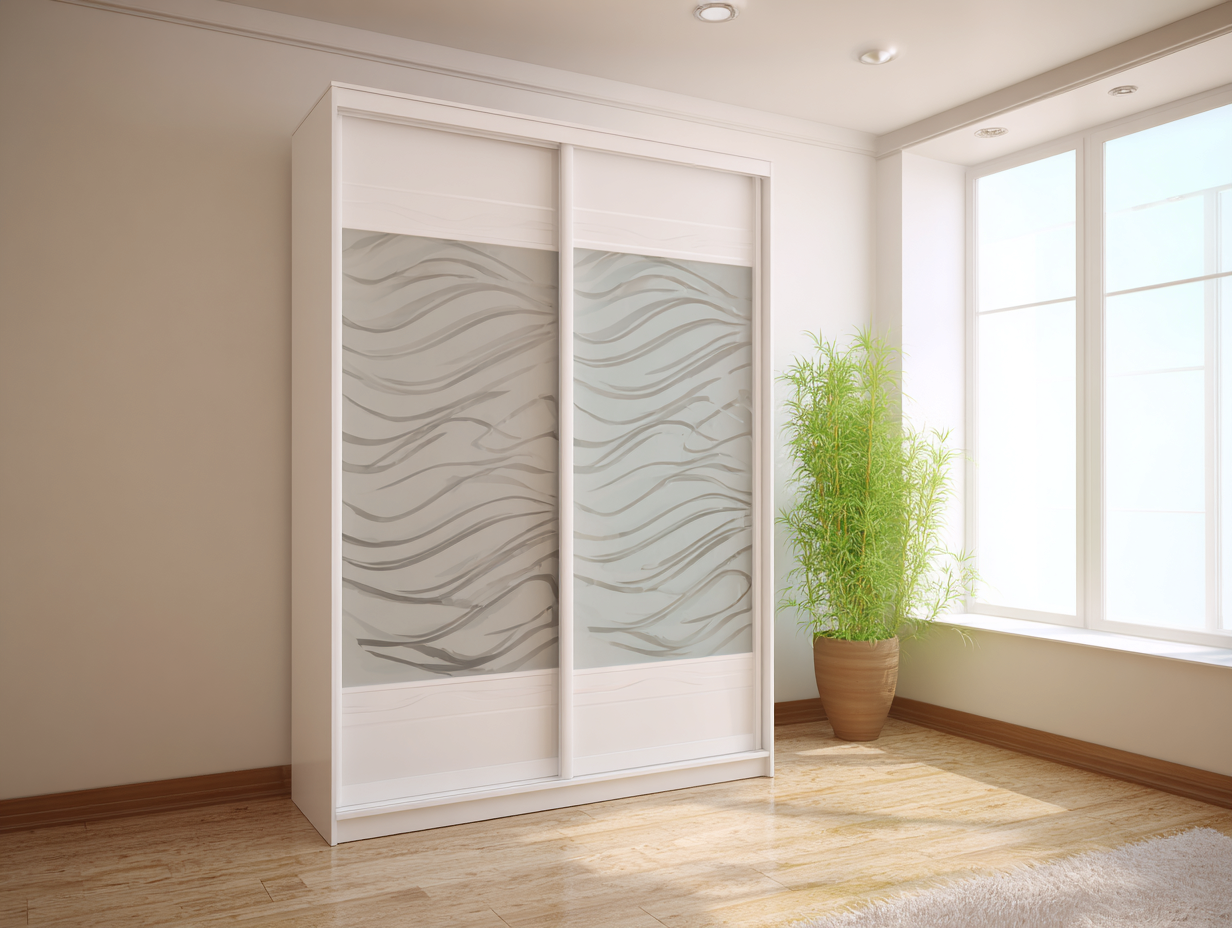 Armadio-Vetro-MDF-180x60x210 cm-bianco-design moderno-Nestleova