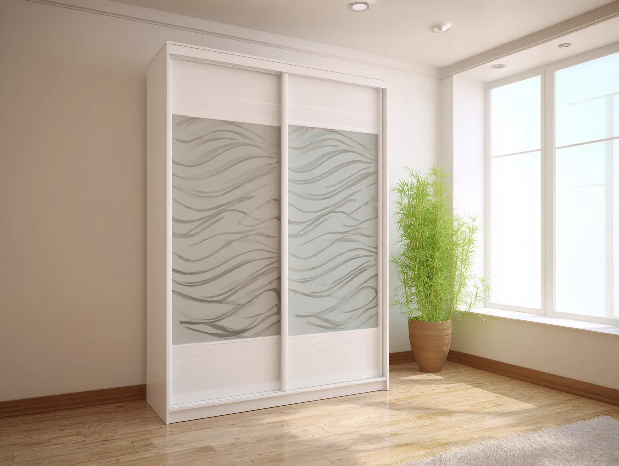 Armadio-Vetro-MDF-180x60x210 cm-bianco-design moderno-Nestleova