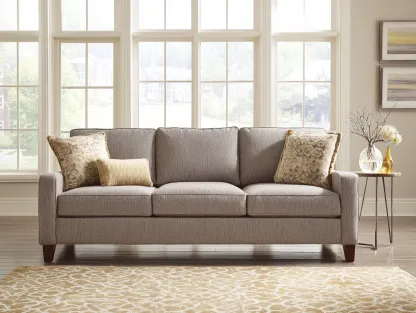 Divano a 3 posti - tessuto-legno - 210x92x80 cm - grigio - stile contemporaneo-Nestleova