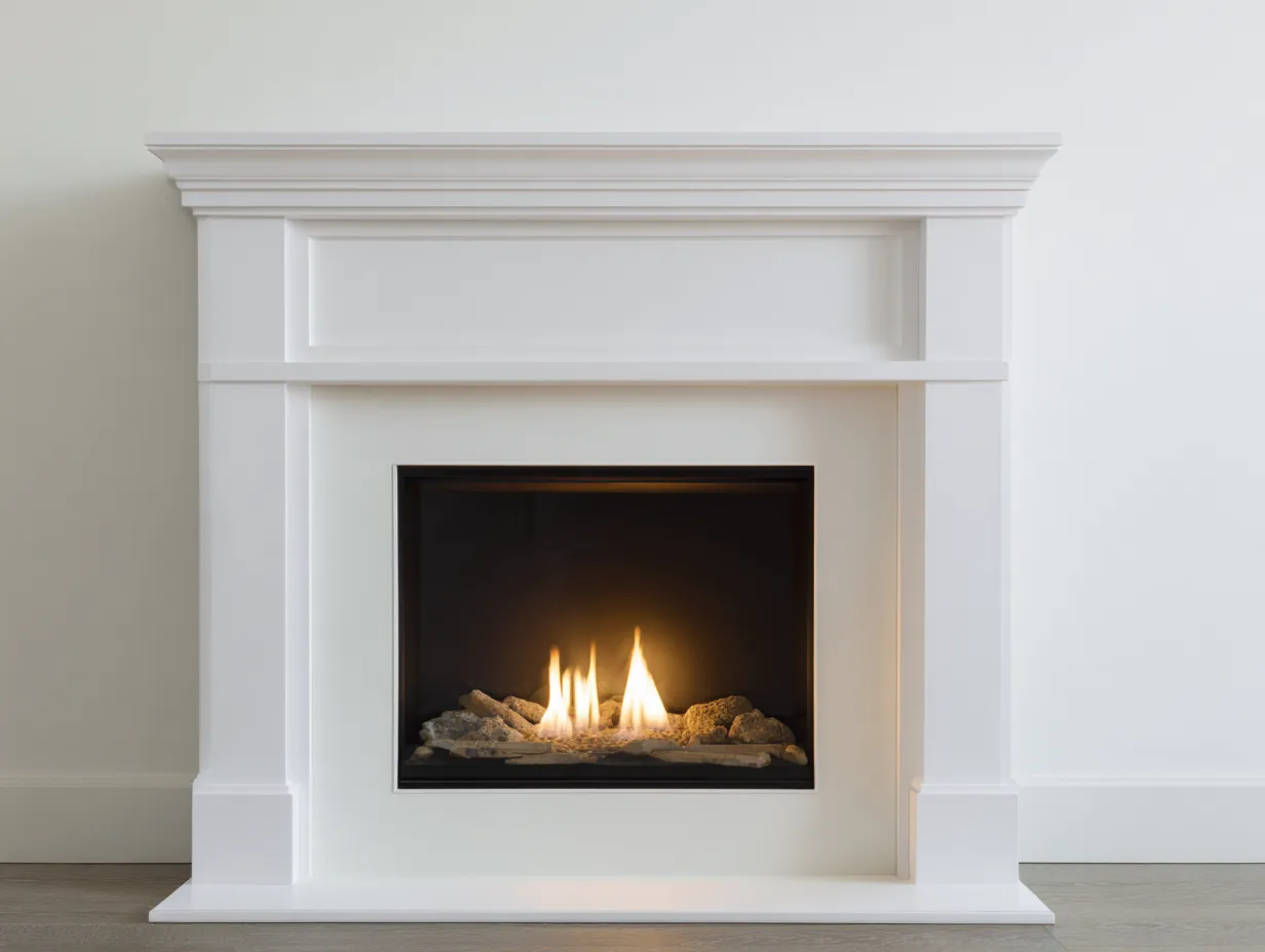 Camino - marmo - 152x40x118 cm - bianco - stile classico-Nestleova