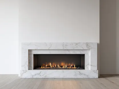 Camino - marmo - 182x44x58 cm - bianco - design moderno-Nestleova