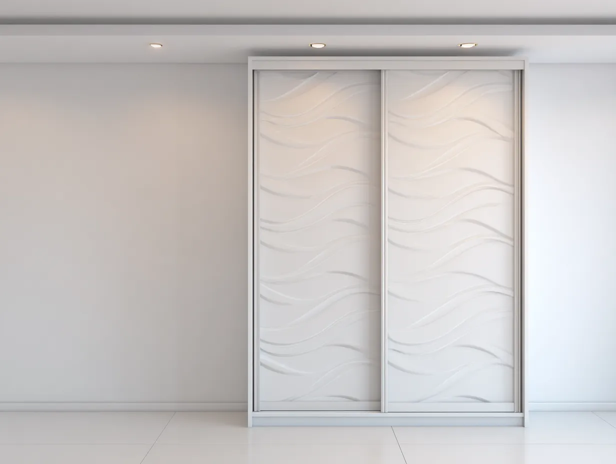 Armadio-Vetro-MDF-200x60x210 cm-bianco-design moderno-Nestleova