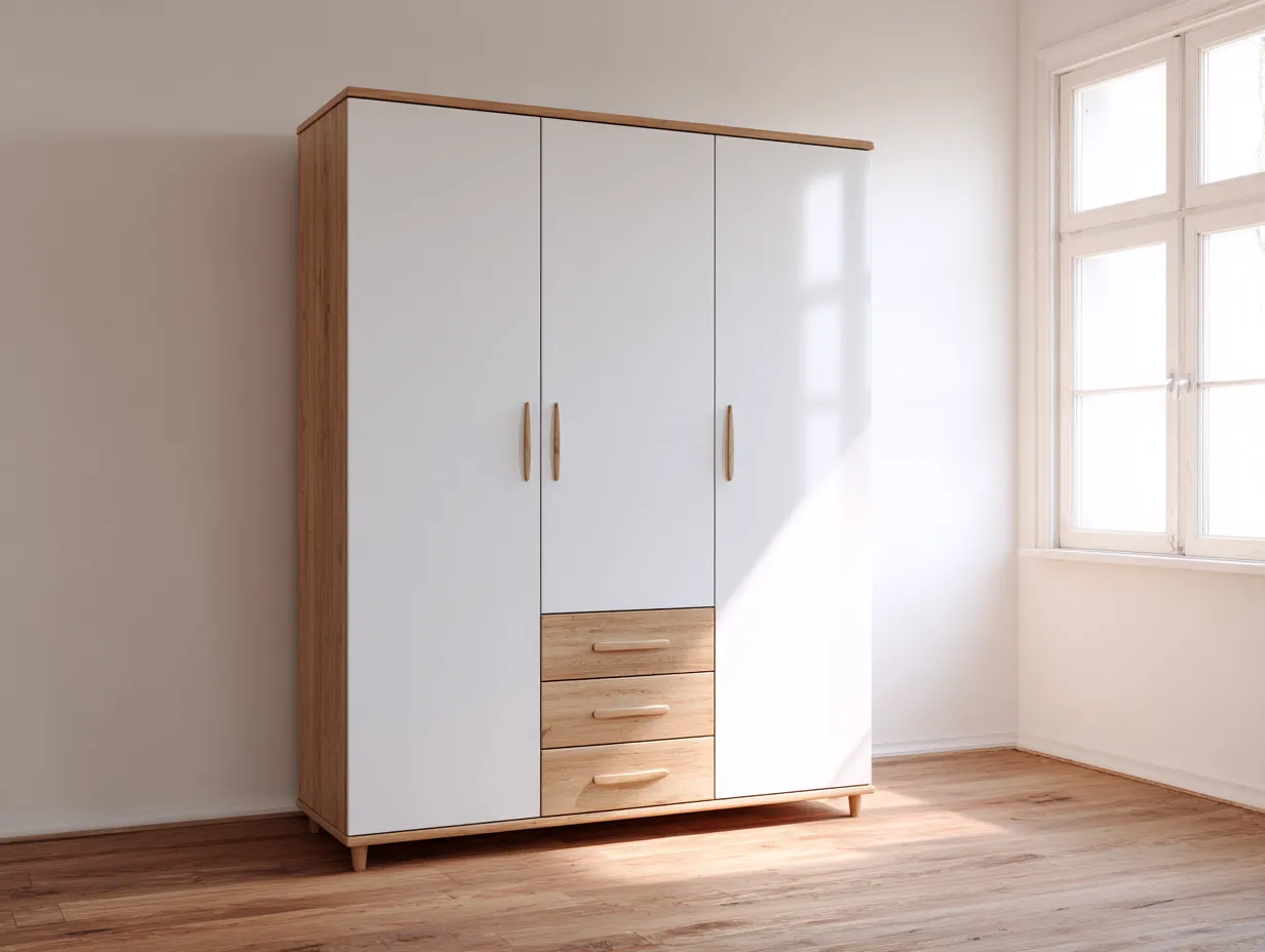 Armadio-MDF-legno-190x60x210 cm-bianco-rovere-design moderno-Nestleova