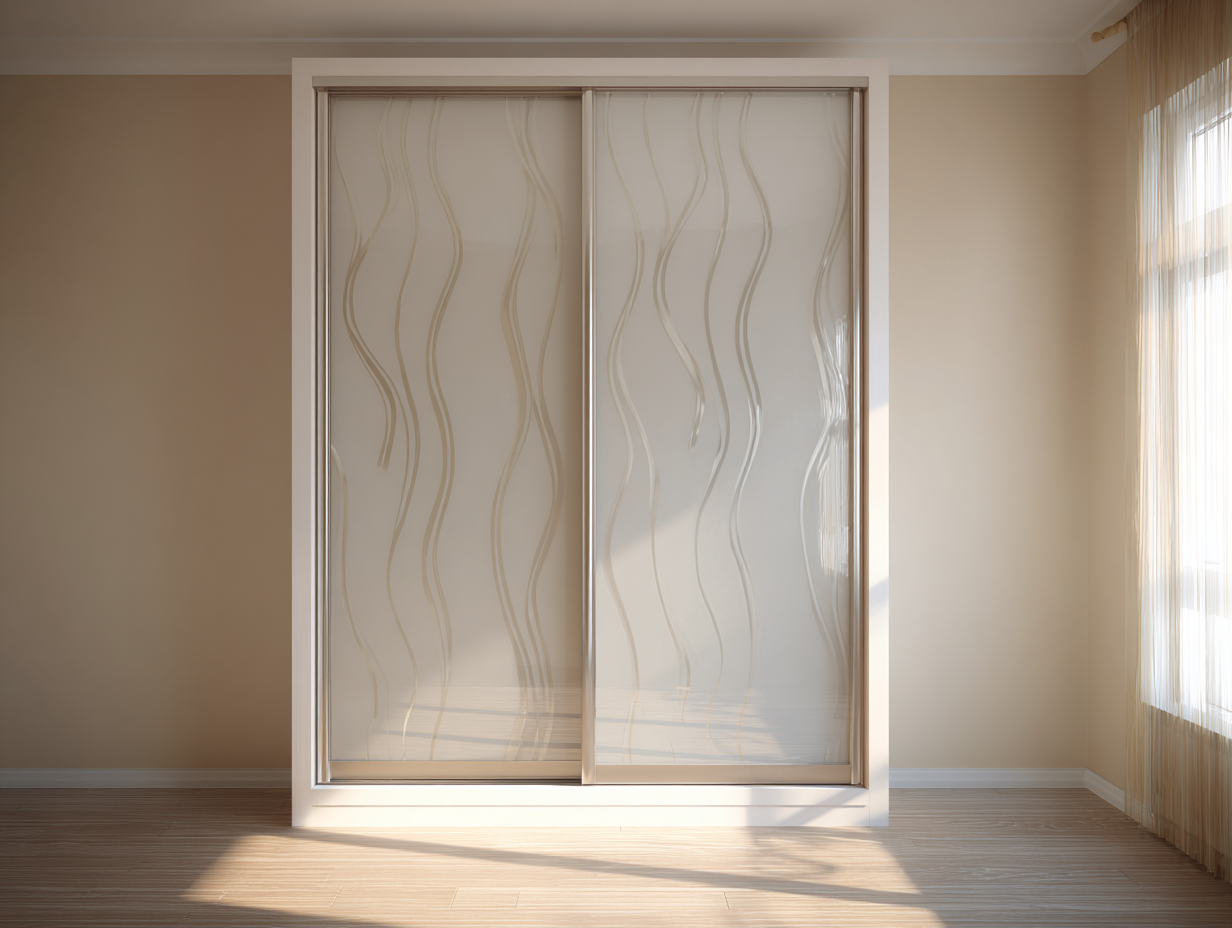 Armadio-Vetro-MDF-205x62x210 cm-beige chiaro-design moderno-Nestleova