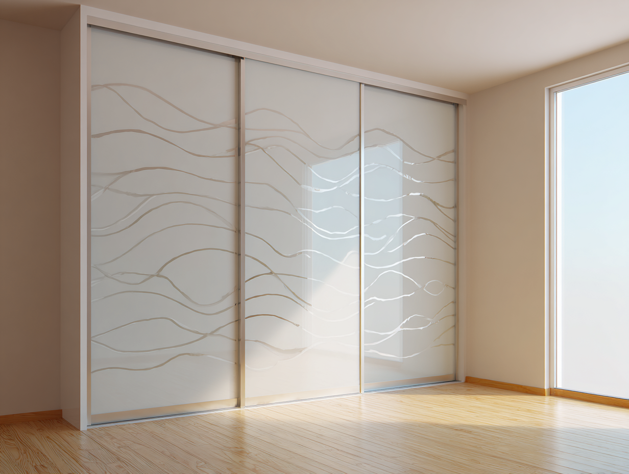 Armadio-Vetro-MDF-240x65x215 cm-beige chiaro-design moderno-Nestleova