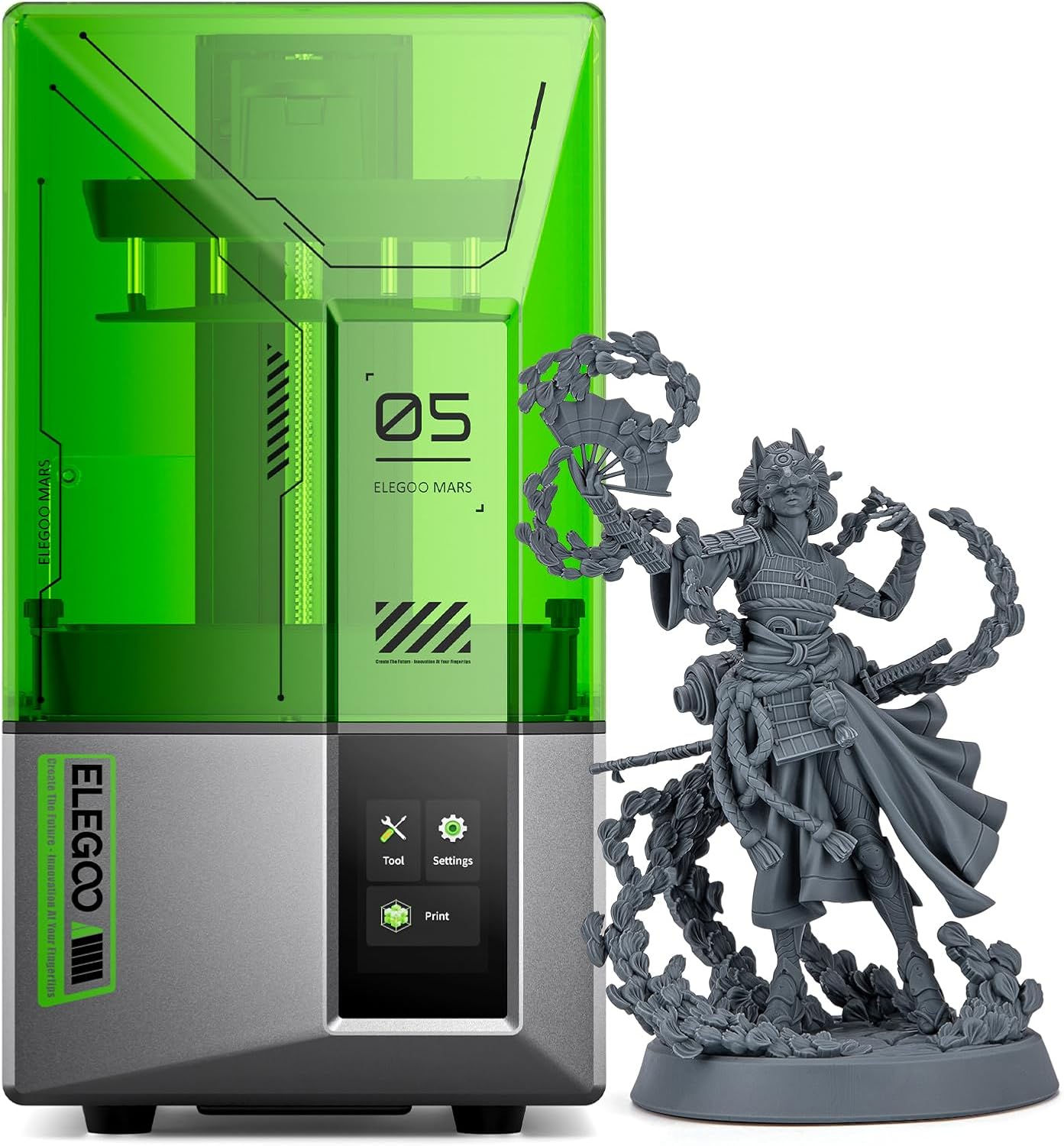 ELEGOO Marzo 5 Stampante 3D LCD 4K MSLA 6,6 pollici livellamento automatico, stampa rapida 70 mm h, sensore intelligente, protezione contro il surriscaldamento-Frameare