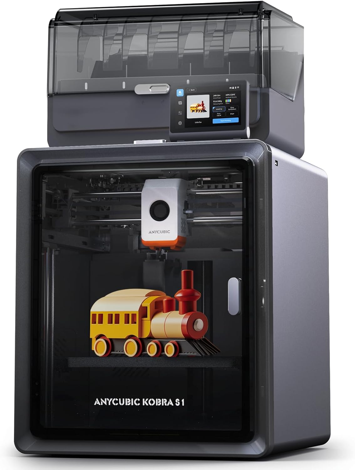 ANYCUBIC Kobra S1 Combo Stampante 3D, Stampa Multicolore, Asciugatura Durante la Stampa, Costruzione CoreXY, Livellamento Automatico LeviQ 3.0, Monitoraggio AI, Lavoro con i Principali Filamenti-Frameare