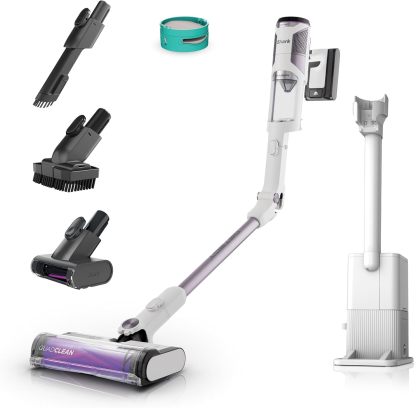 Shark Detect Clean E Empty, aspirapolvere senza filo, DirtDetect, aspirazione potente, base a svuotamento automatico 2 L, autonomia 60 min, Anti Hair Wrap, accessori, inclusi, bianco IW3613EUT-Frameare