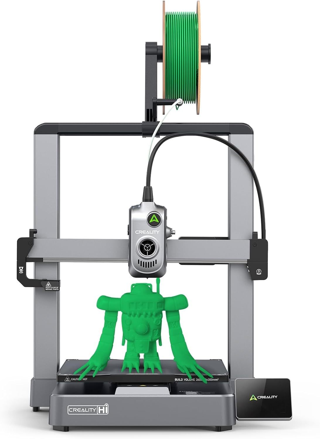 Creality Hi Stampante 3D, Stampante 3D che supporta CFS, velocita di stampa 500 mm s, livellamento automatico, corpo in metallo pieno, 95 percento preassemblato, touchscreen pieghevole e fotocamera per la-Frameare