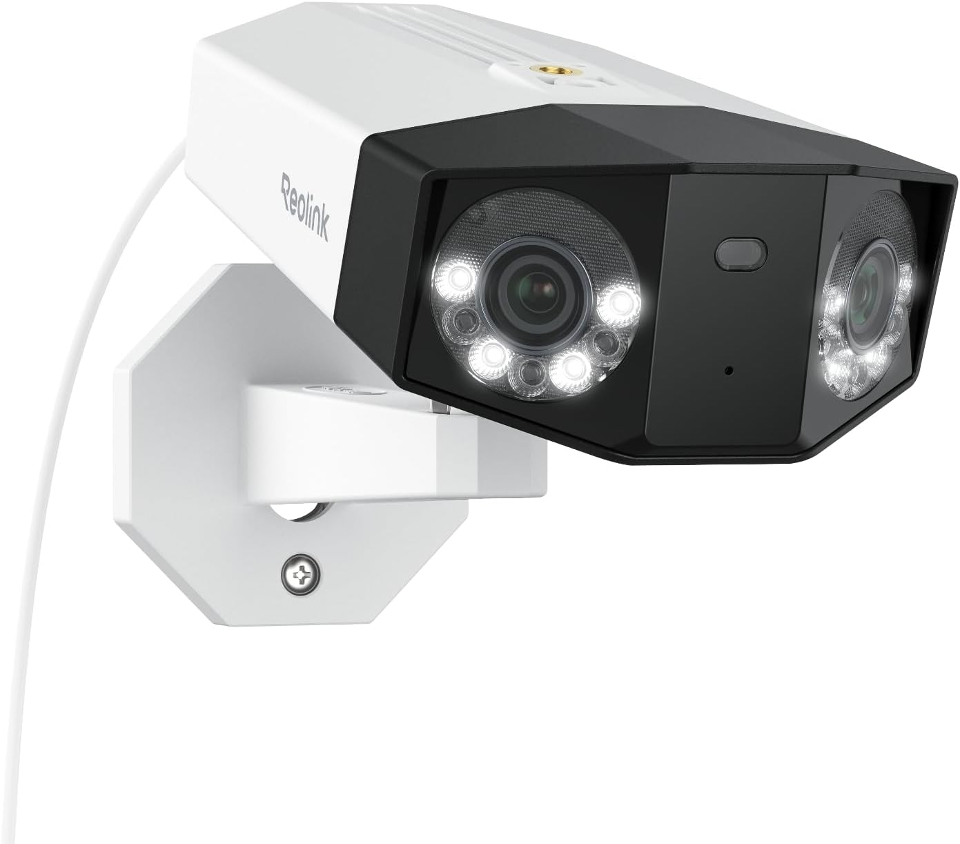 Reolink 16MP PoE Telecamera Esterno, Doppio Obiettivo per Vista Panoramica a 180 gradi, Rilevamento di Uomo Veicolo Animale, Audio Bidirezionale, Faretti, Supporta Registrazione Continua 24 7, Duo 3 PoE-Frameare