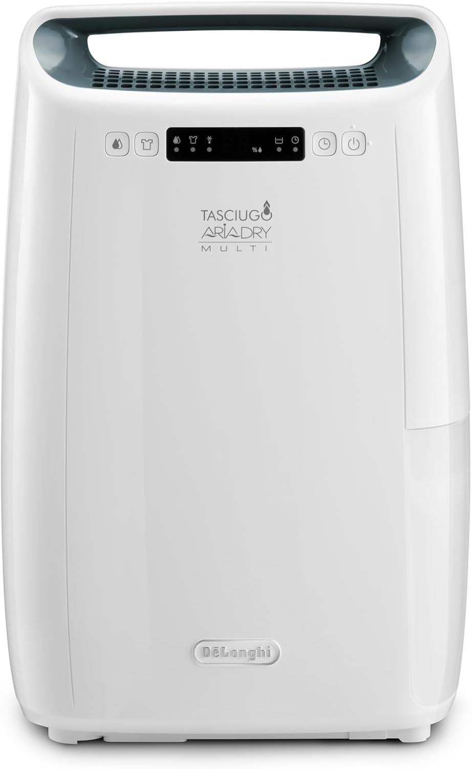 DeLonghi AriaDry DEXD216RF, deumidificatore multiuso elimina lumidita a casa con filtrazione a 3 azioni, funzione di asciugatura, umidificazione 16L giorno, R290, serbatoio acqua rimovibile, bianco-Frameare