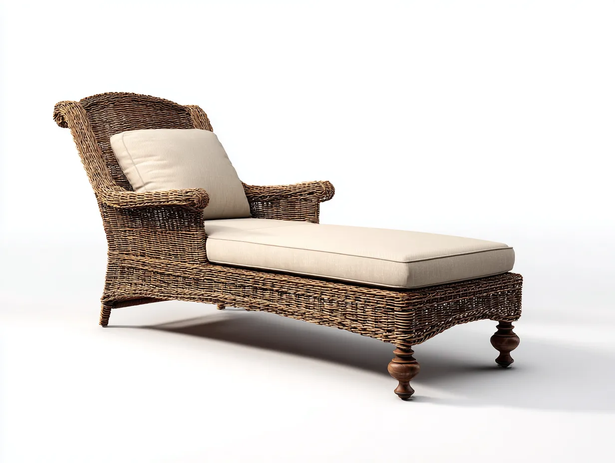 Lettino prendisole da giardino in rattan con struttura intrecciata 180x65x75 cm - beige-marrone - stile classico e confortevole-Frameare