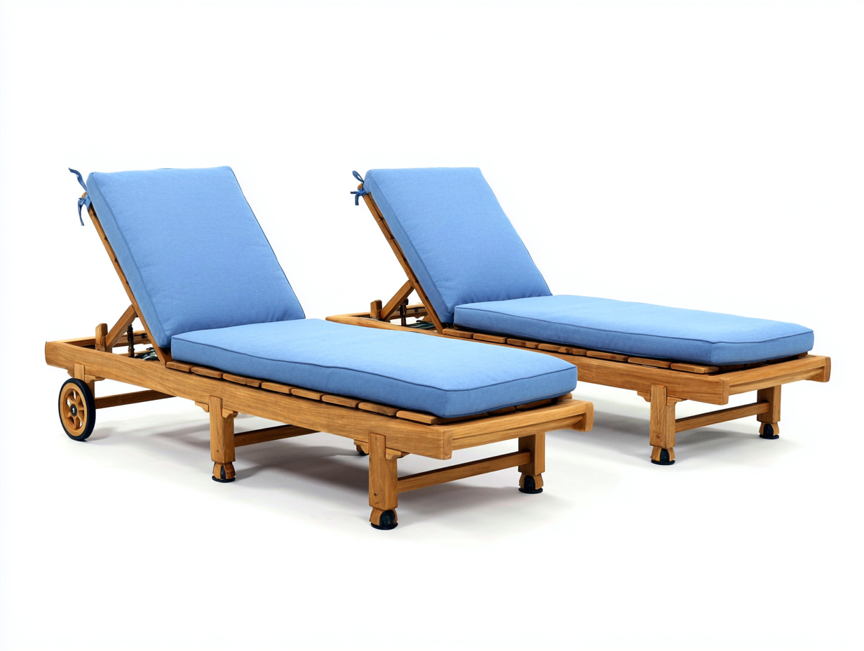 Lettino prendisole da giardino struttura in legno 200x70x85 cm - blu - design regolabile per esterni