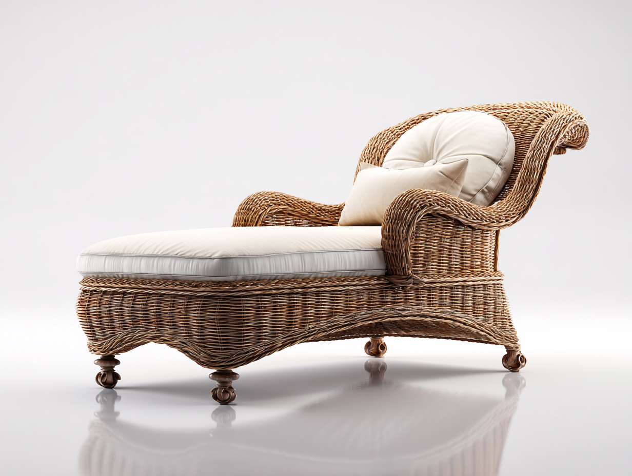 Lettino prendisole da giardino in rattan 190x75x85 cm - beige-marrone - design classico per esterni-Frameare