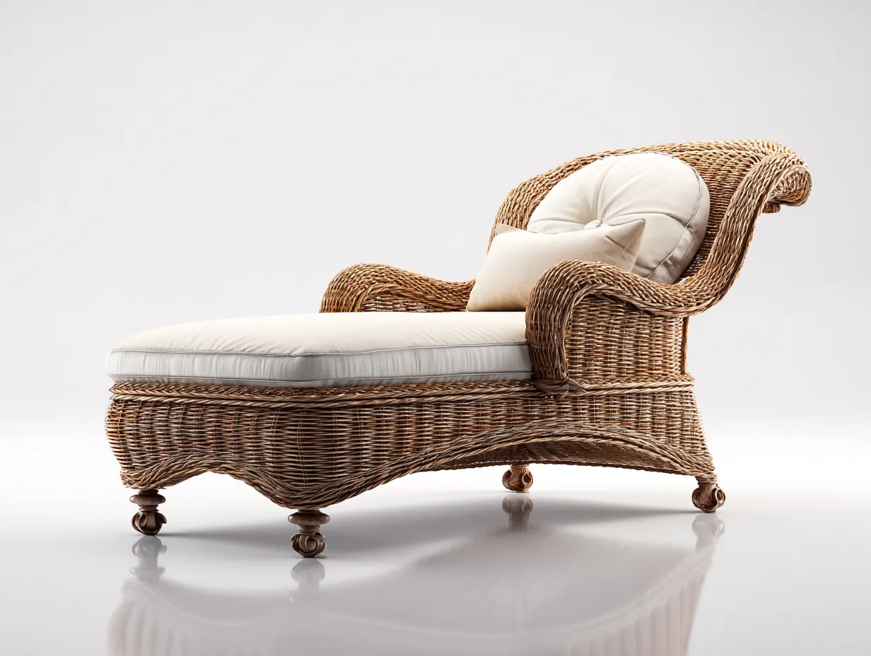 Lettino prendisole da giardino in rattan 190x75x85 cm - beige-marrone - design classico per esterni-Frameare