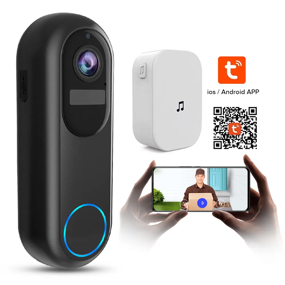 2K HD Smart Wireless Doorbell (Support Alexa、Google)